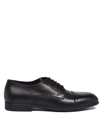 Pantofi Derby de piele uni, Negru