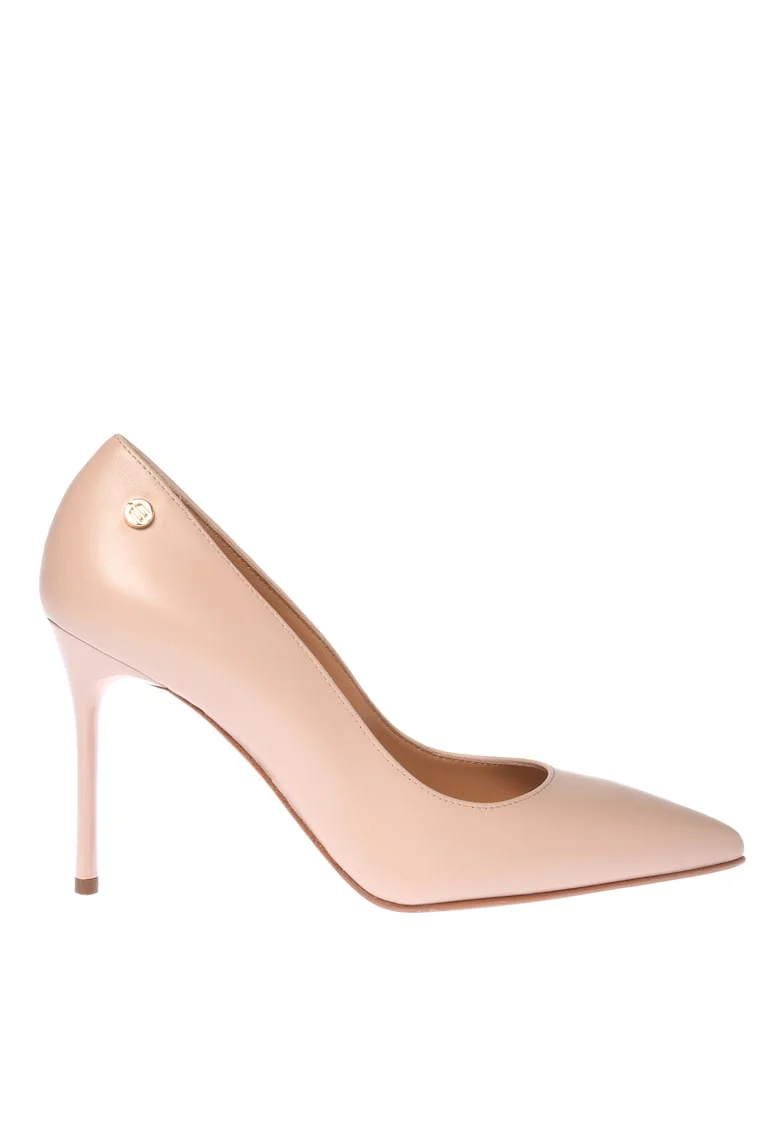 Pantofi stiletto de piele, Bej deschis