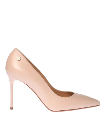 Pantofi stiletto de piele, Bej deschis