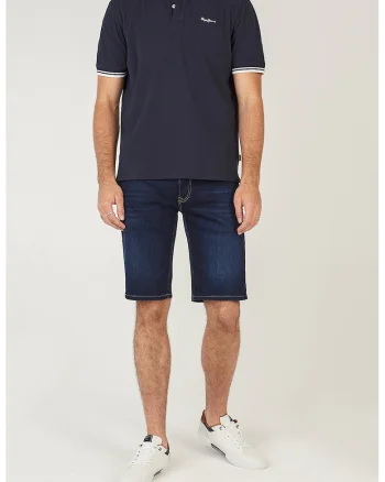 Bermude slim-fit din denim Gymdigo, Bleumarin