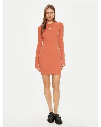 Rochie casual dama  portocalie, 100% bumbac