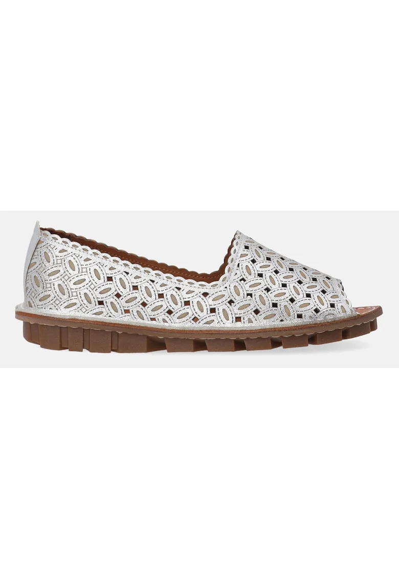 Pantofi loafers din piele cu model perforat