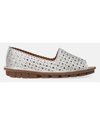 Pantofi loafers din piele cu model perforat