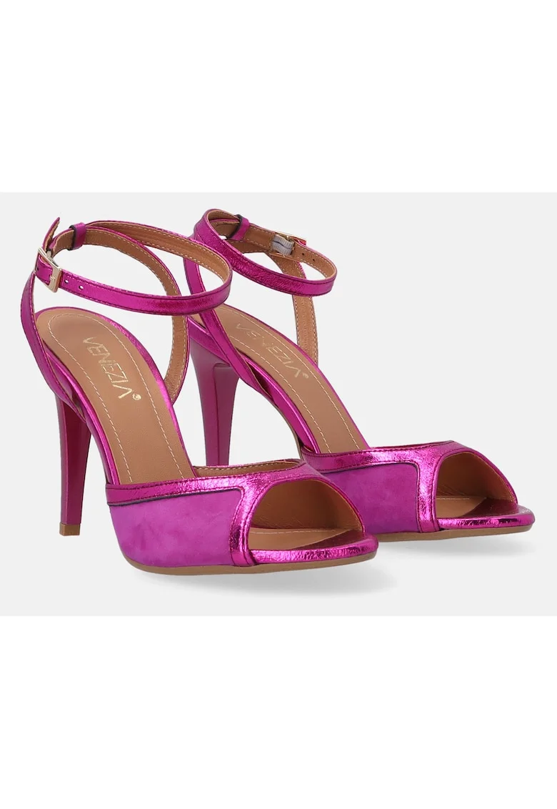 Sandale din piele cu toc stiletto