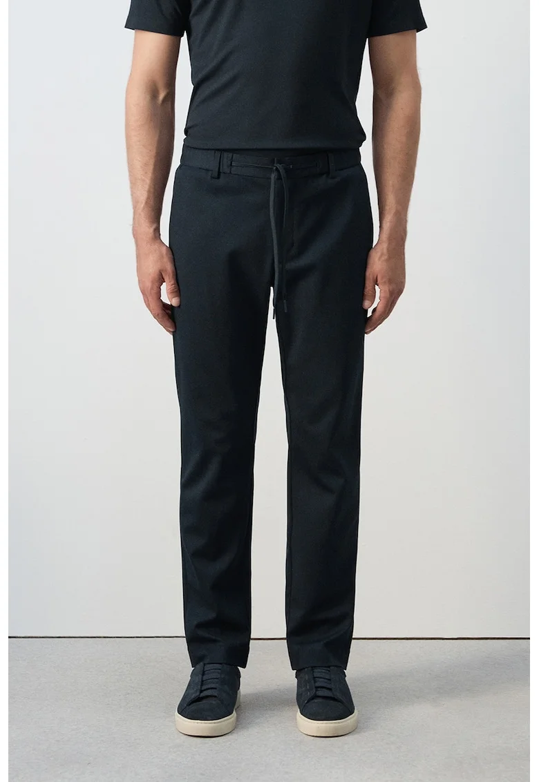 Pantaloni slim fit din amestec de lana, Albastru ultramarin