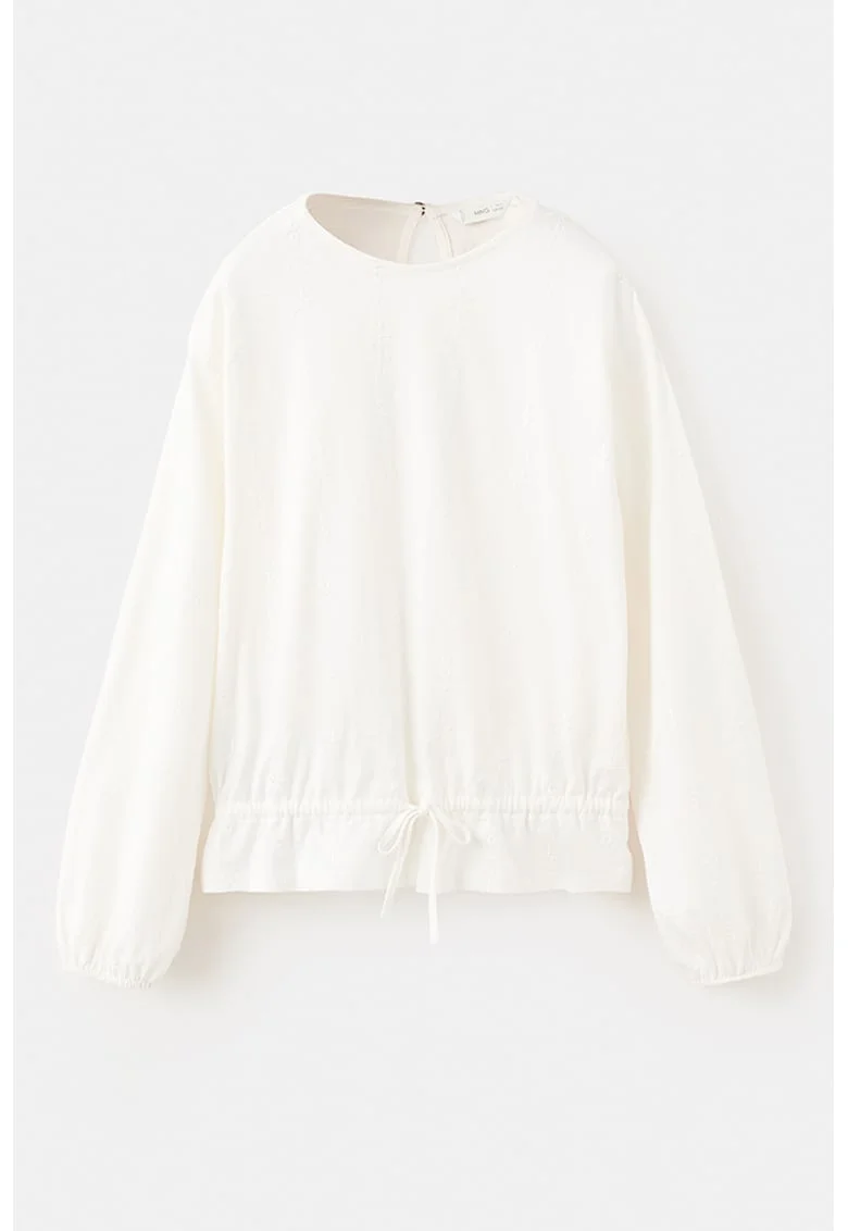 Bluza uni cu maneci lungi, Alb