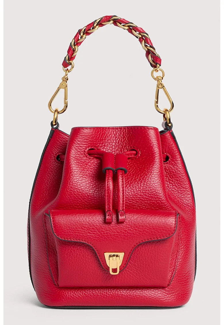Geanta bucket cu maner lant Beat Generation, Rosu vermillion
