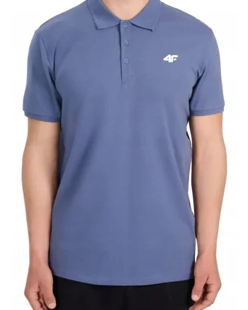 Tricou polo cu detaliu logo in piept, Albastru prafuit