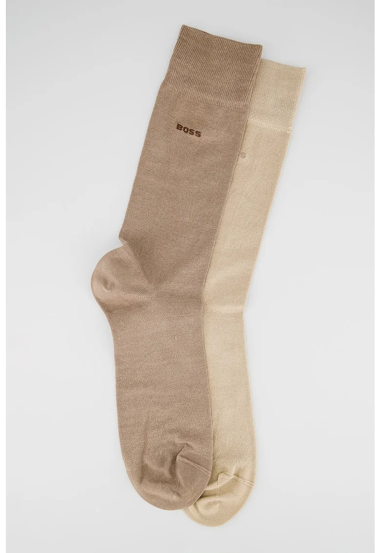 Set de sosete lungi cu detaliu logo - 2 perechi, Kaki