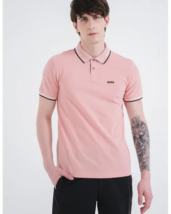 Tricou polo slim fit Paul, Roz deschis