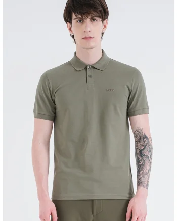 Tricou polo slim fit Paul, Verde feriga