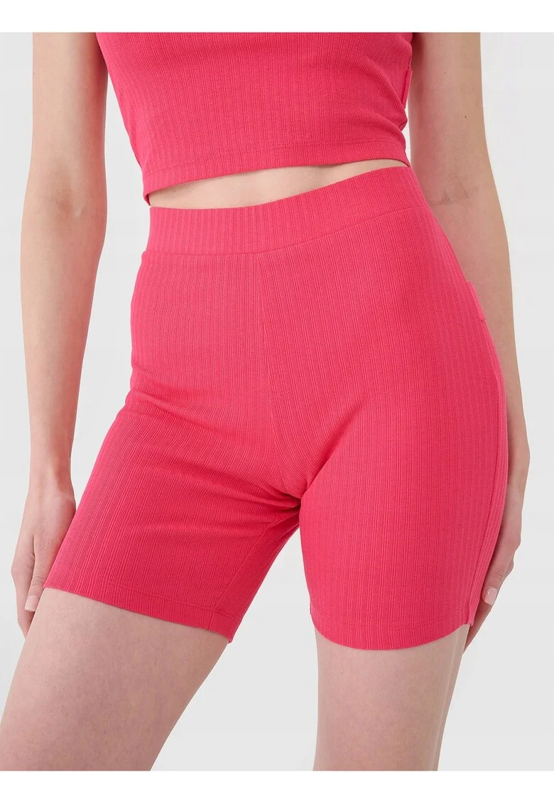 Colanti  scurti, talie inalta, bumbac, Fucsia