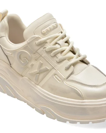Pantofi sport GRYXX albi, 11028, din piele naturala