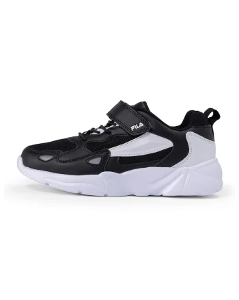 Pantofi sport de piele ecologica si material textil Ventosa, Negru/Alb optic