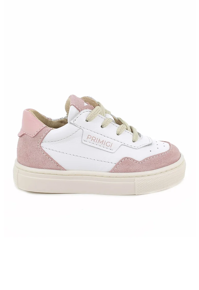 Pantofi sport low-cut din piele si piele intoarsa