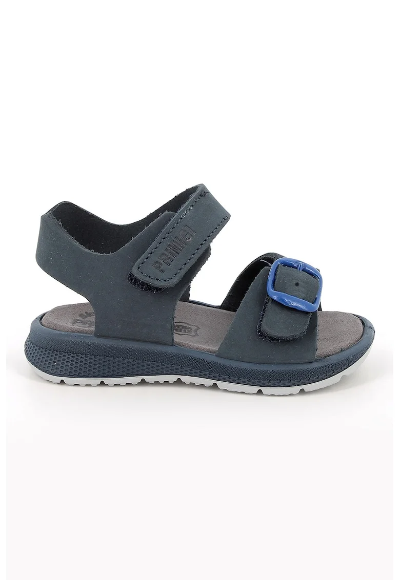 Sandale din piele nabuc cu inchidere velcro