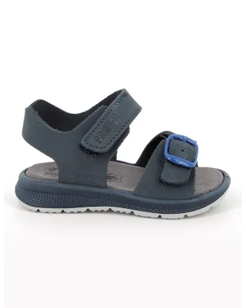 Sandale din piele nabuc cu inchidere velcro