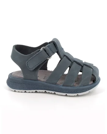 Sandale din piele nabuc cu inchidere velcro