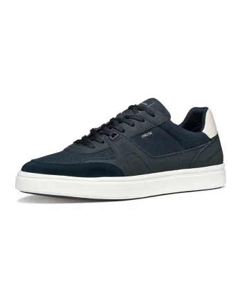 Pantofi sport Deiven low-cut din piele, Negru antracit/Bleumarin