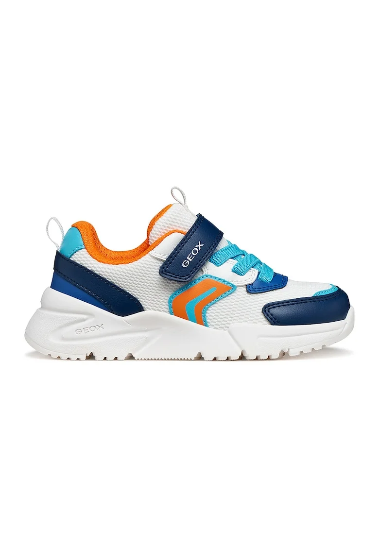 Pantofi sport Loftus cu model colorblock, Alb/Portocaliu mandarina/Bleumarin
