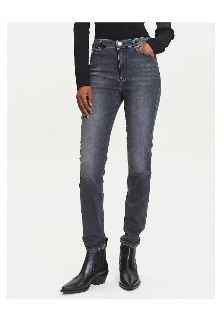 Blugi dama,  gri, 82% bumbac/16% poliester reciclat/elastan
