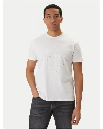 Tricou barbati,  bumbac, alb, stil clasic