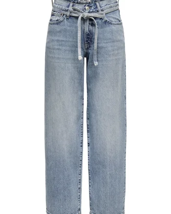 Blugi dama,  relaxed fit, albastru, 75% bumbac/25% bumbac reciclat