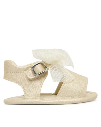 Sandale copii,  auriu, piele ecologica, sistem inchidere Velcro,