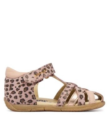 Sandale de fete,  piele naturala, roz