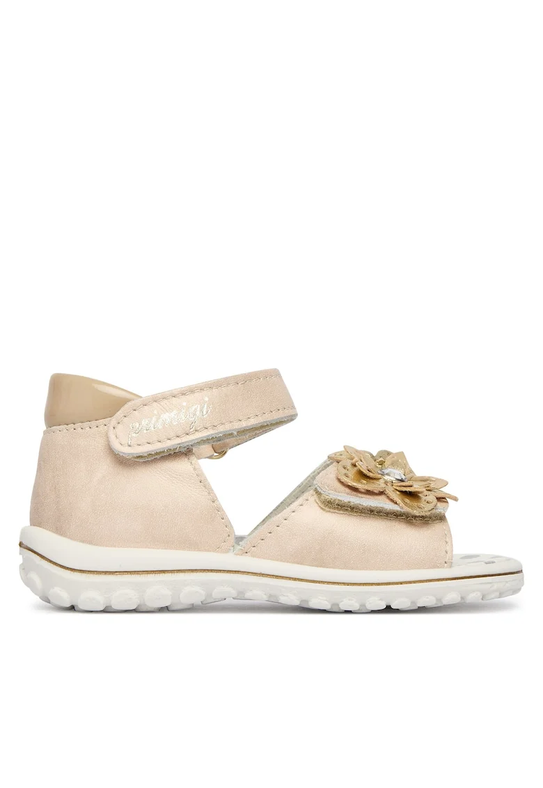 Sandale de copii,  piele naturala, bej, sistem inchidere Velcro