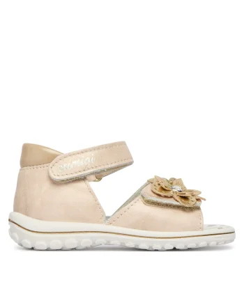 Sandale de copii,  piele naturala, bej, sistem inchidere Velcro