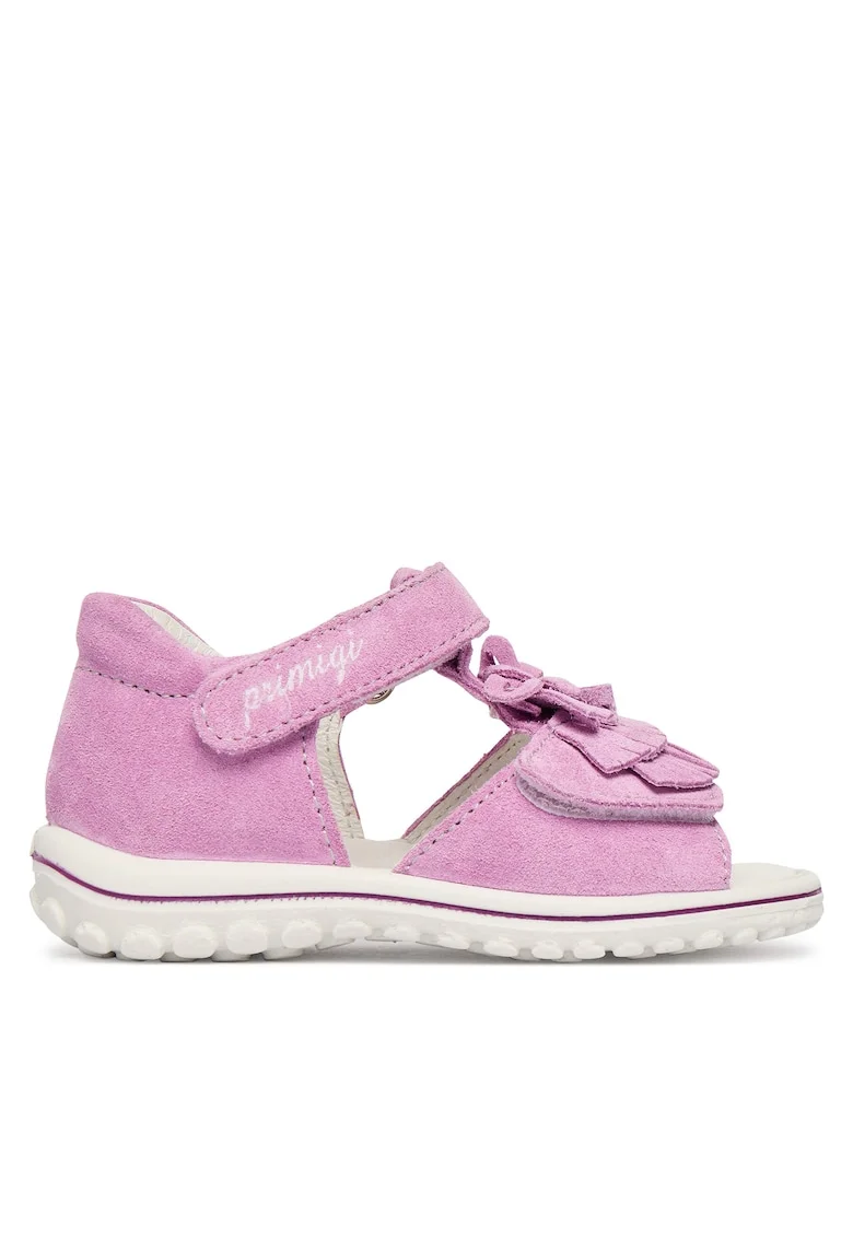 Sandale fete,  piele naturala, roz, sistem inchidere Velcro