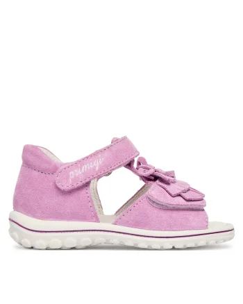 Sandale fete,  piele naturala, roz, sistem inchidere Velcro