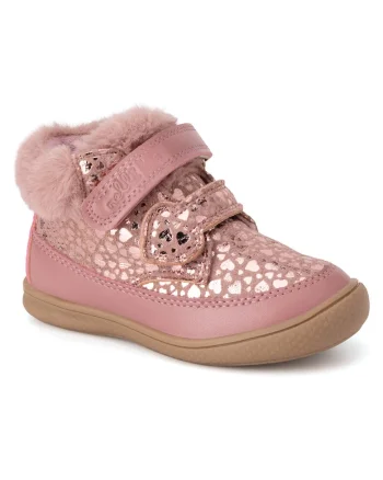 Cizme copii,  roz, material textil, inchidere velcro,