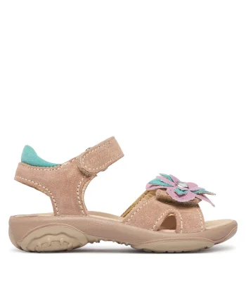 Sandale copii,  piele naturala roz, velcro