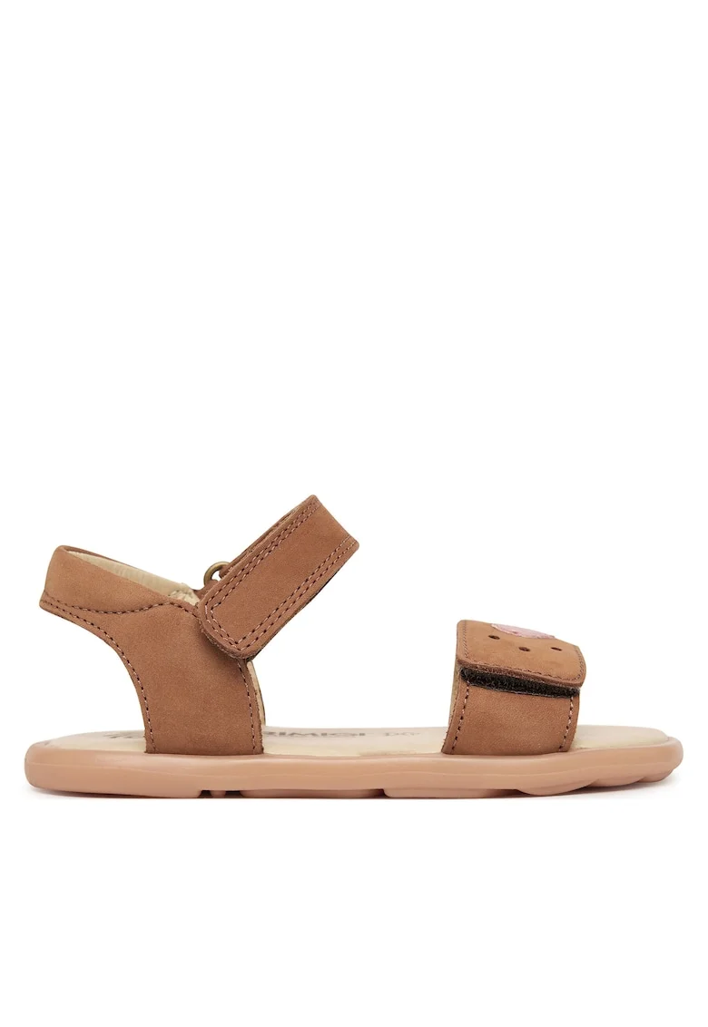 Sandale copii,  piele naturala, maro, velcro