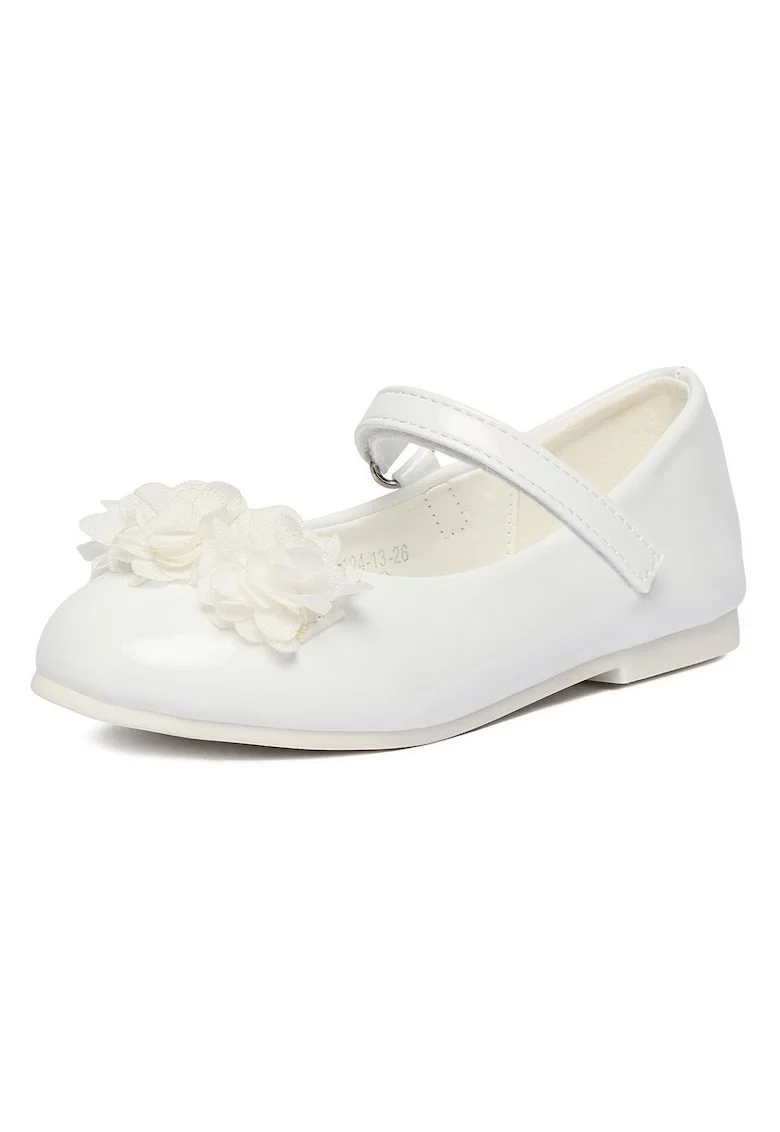 Pantofi copii,  balerini, confortabili, alb, material sintetic