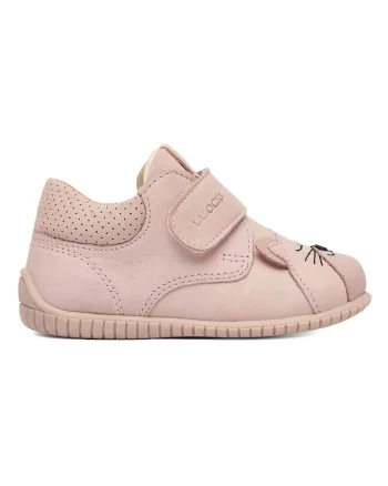 Pantofi copii,  piele naturala, roz, sistem inchidere Velcro