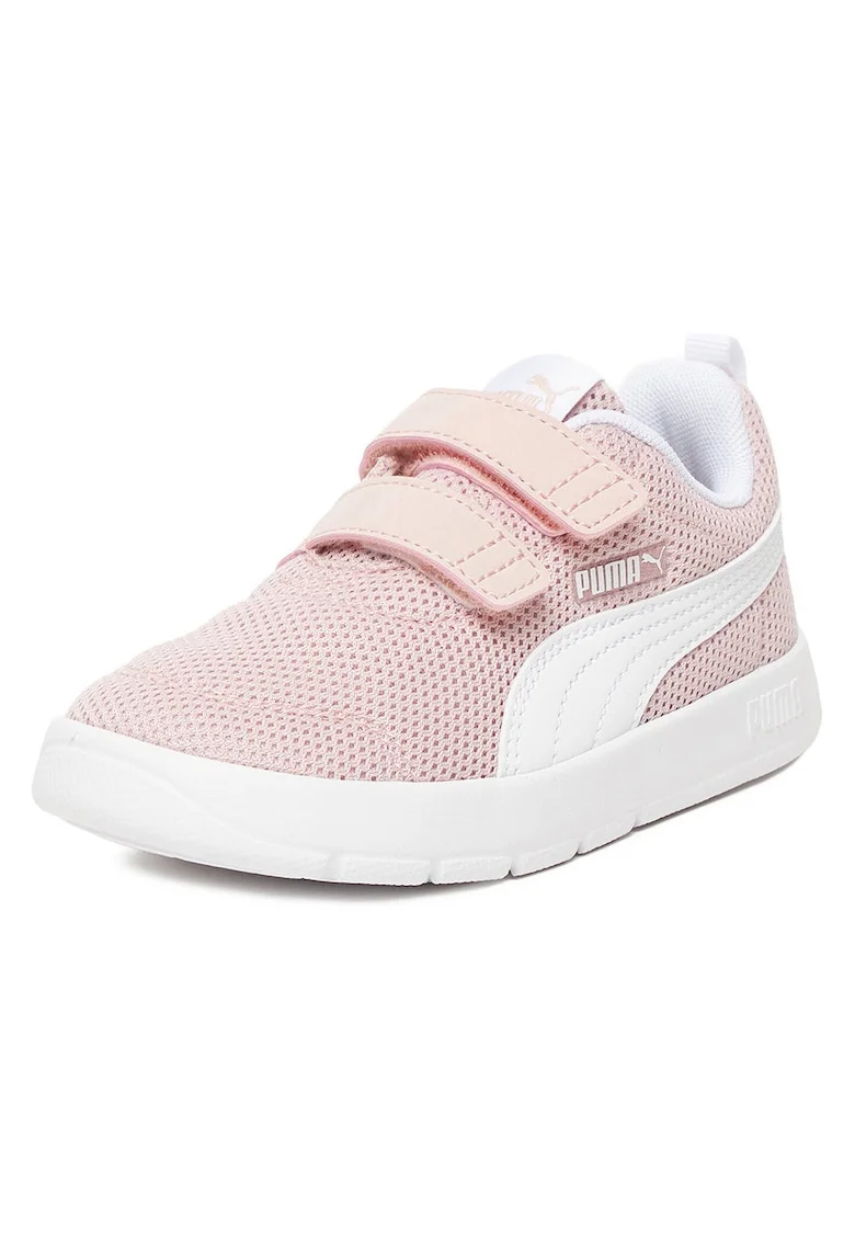 Pantofi copii,  adidasi pentru fete, roz, material textil, inchidere velcro