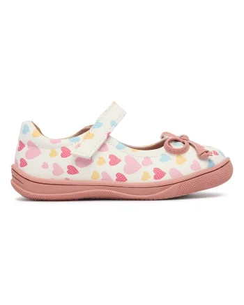 Balerini fete,  cu velcro, multicolor, material sintetic