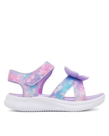 Sandale copii,  velcro, violet, piele ecologica