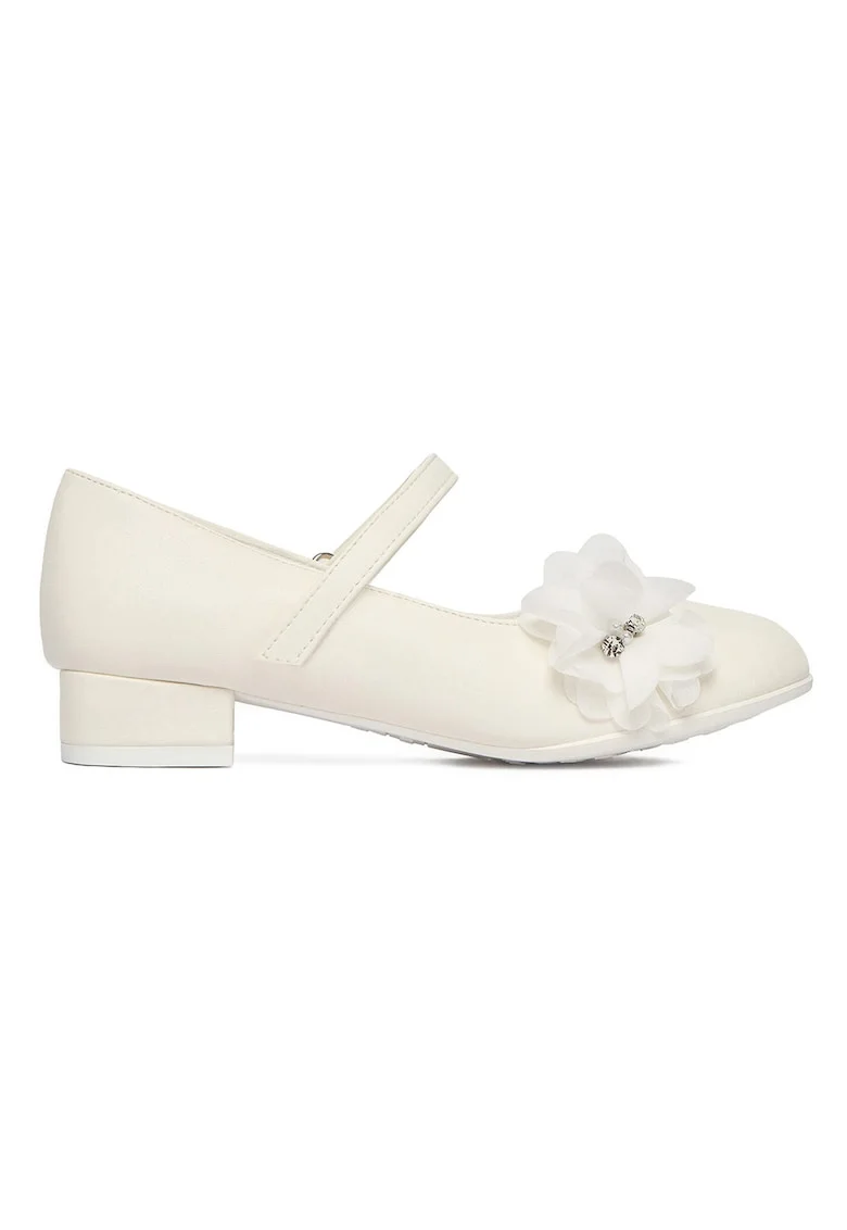 Pantofi fete,  inchidere velcro, alb, material sintetic