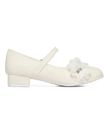 Pantofi fete,  inchidere velcro, alb, material sintetic