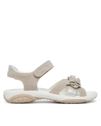 Sandale de copii,  piele naturala, bej, sistem inchidere Velcro