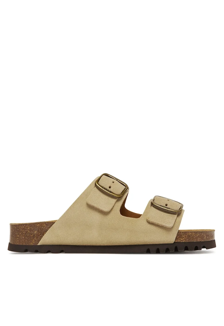 Papuci de dama,  piele naturala, Culoare bej