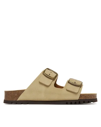 Papuci de dama,  piele naturala, Culoare bej