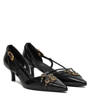 Pantofi dama SD0485 E037,  Piele ecologica, Negru