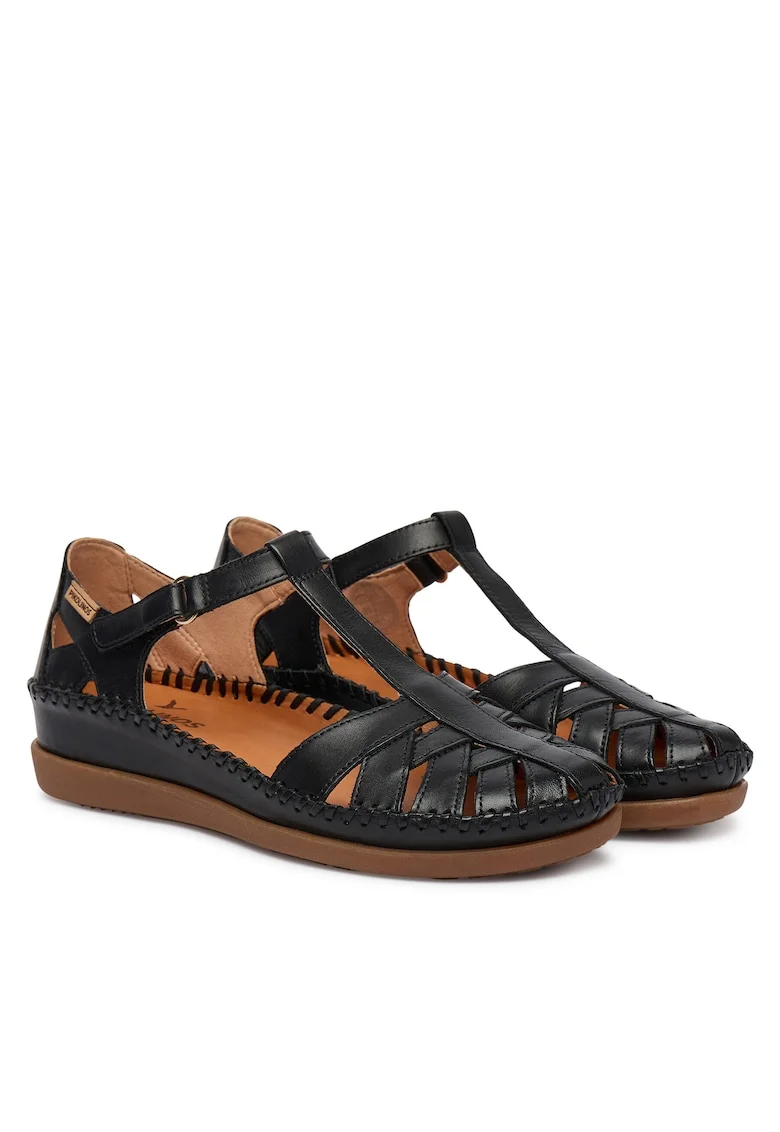 Pantofi dama,  piele naturala, negru, velcro, interior din piele naturala