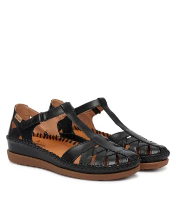 Pantofi dama,  piele naturala, negru, velcro, interior din piele naturala