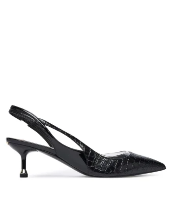 Pantofi dama SA6023 EX068,  Piele ecologica, Negru